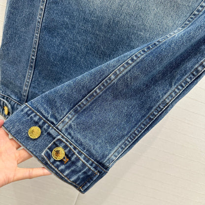 LV 25 Denim Vest Jacket Blue Cotton