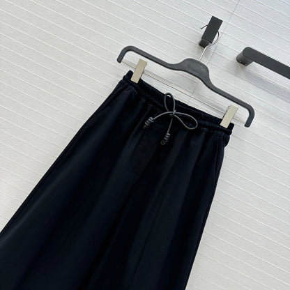 Loewe Wide-leg Straight-leg Pants Black Cotton