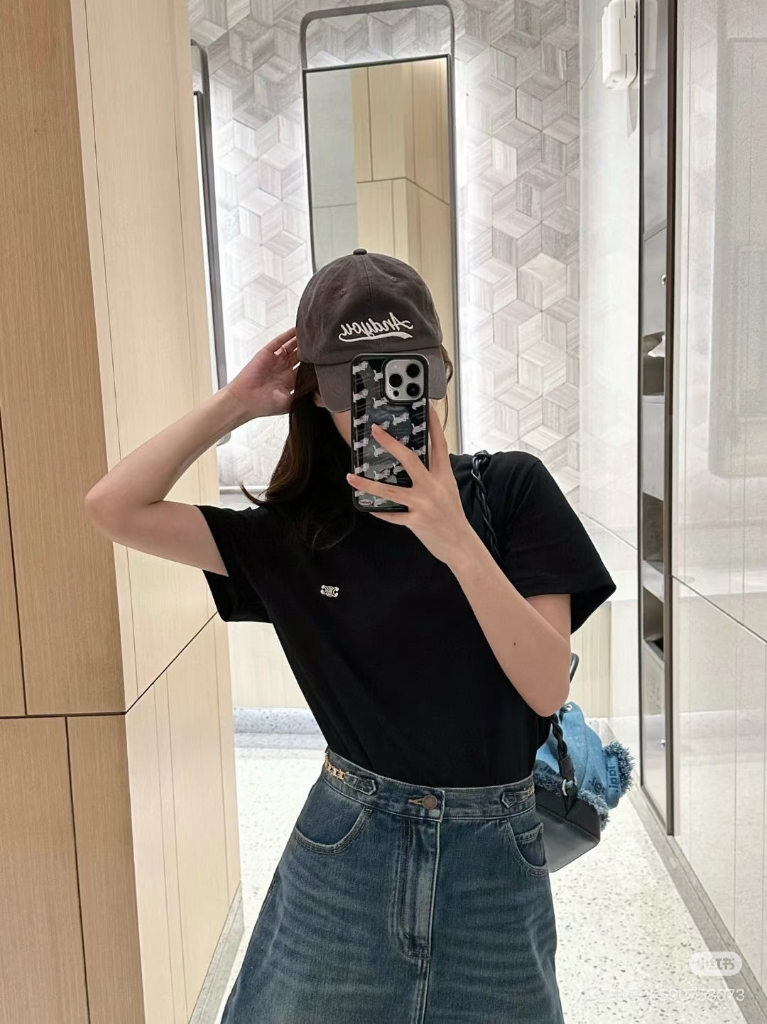 Celine Triomphe Embroidery T-shirt Cotton 351310