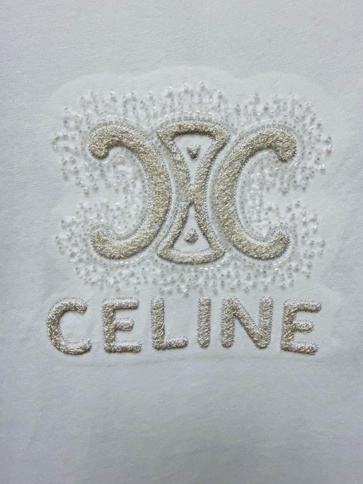 Celine Triomphe Embroidered T-shirt Cotton 351314