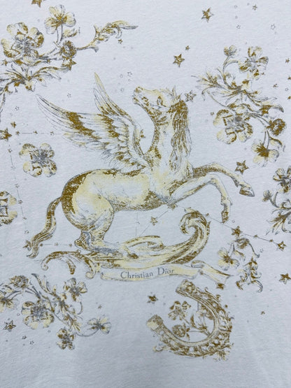 CD SS26 Pegasus T-shirt Ivory Cotton Linen 351379