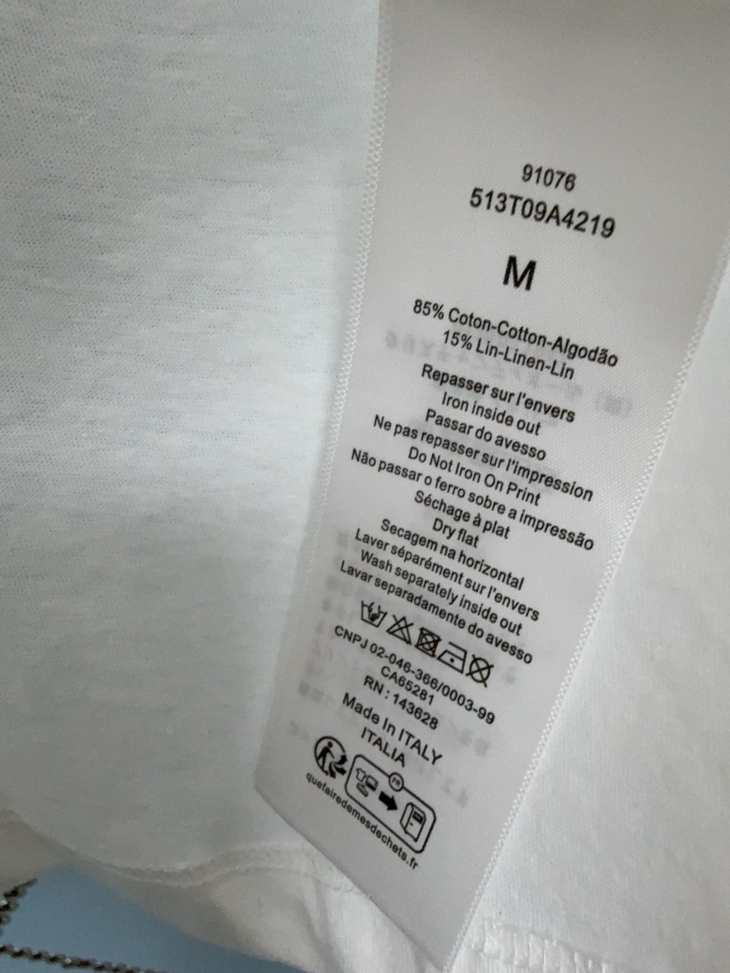 CD SS26 Pegasus T-shirt Ivory Cotton Linen 351379
