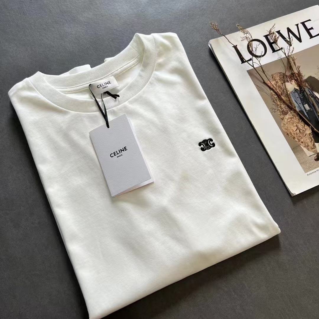 Celine SS26 Classic Embroidered T-shirt Cotton 350444
