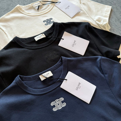 Celine SS26 Slim Fit Embroidered T-Shirt Cotton 350450