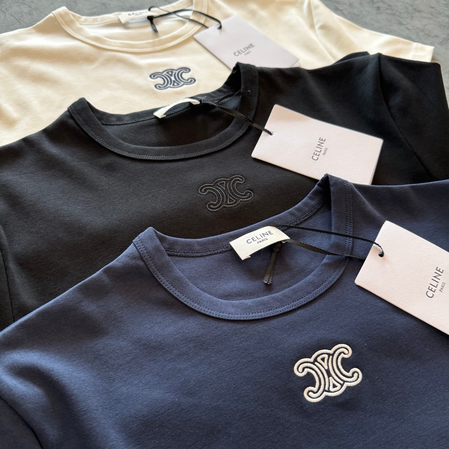 Celine SS26 Slim Fit Embroidered T-Shirt Cotton 350450