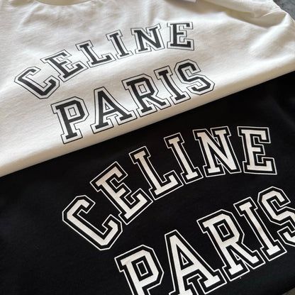 Celine SS26 Letter Print Short-Sleeve Tee Cotton 350456