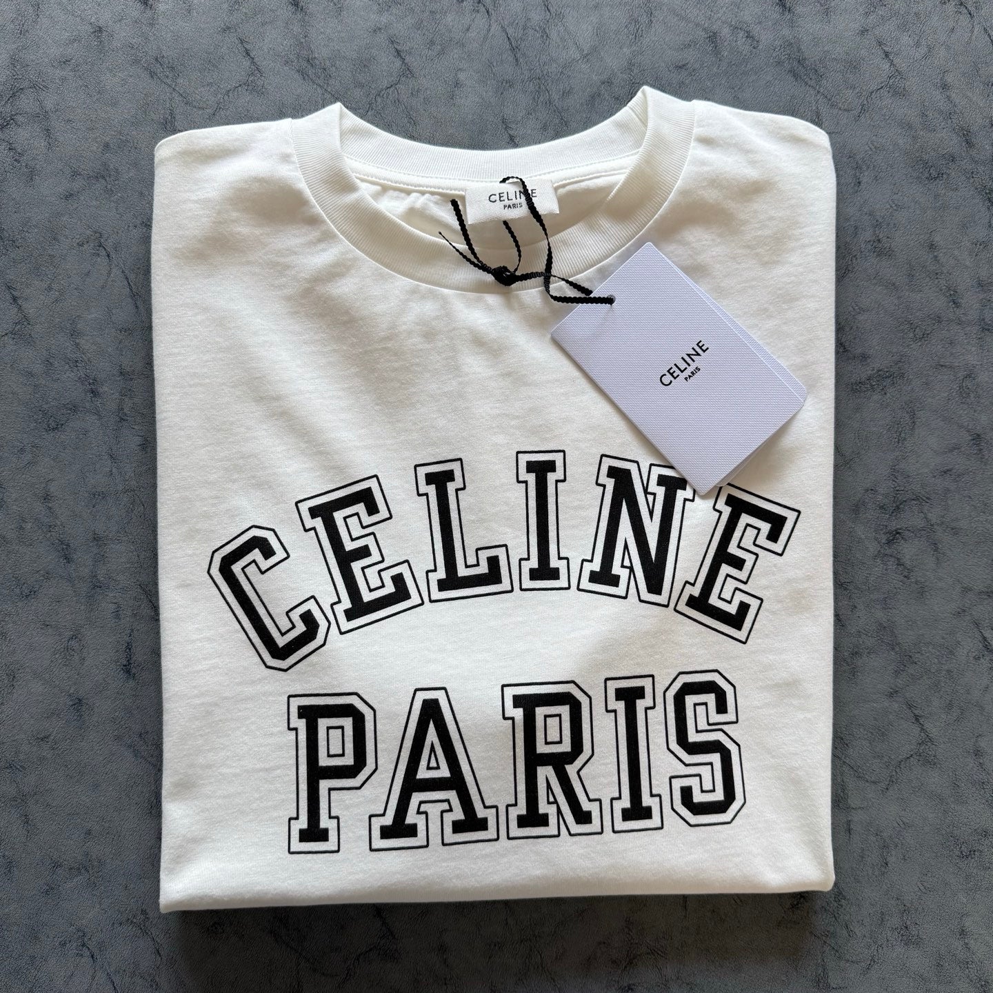 Celine SS26 Letter Print Short-Sleeve Tee Cotton 350456