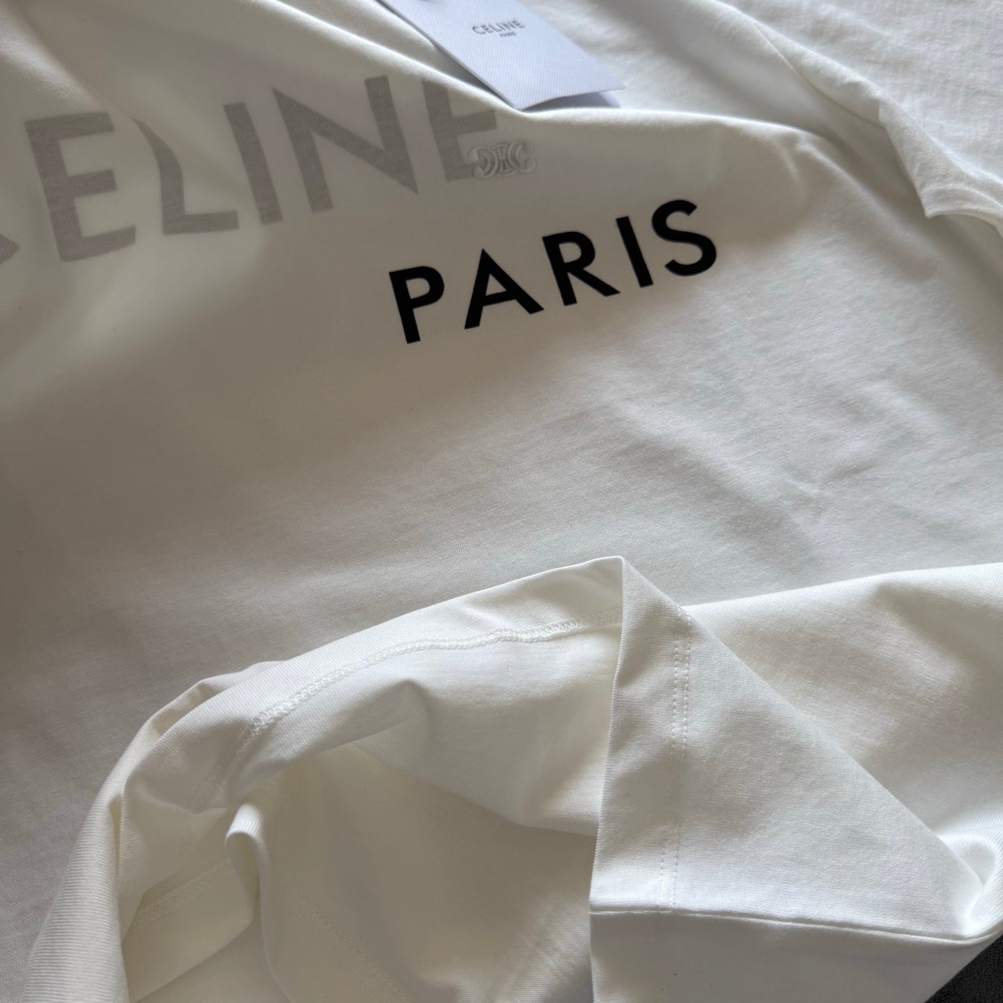 Celine SS26 Double Layered T-Shirt White Cotton 350462