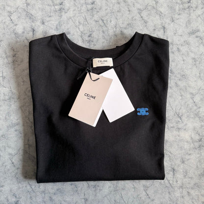 Celine SS26 Classic Small Logo Embroidered Tee Cotton 350480