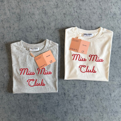 Miu SS26 Embroidered Short-Sleeve Tee Cotton 350483