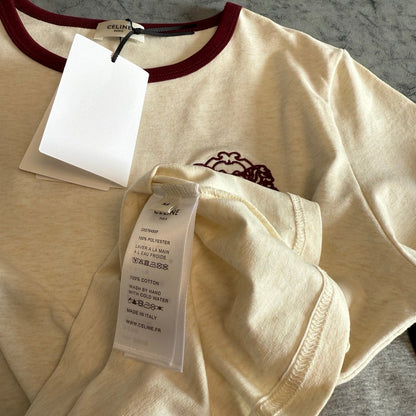 Celine SS26 Embroidered Short-Sleeve Tee Cotton 350501