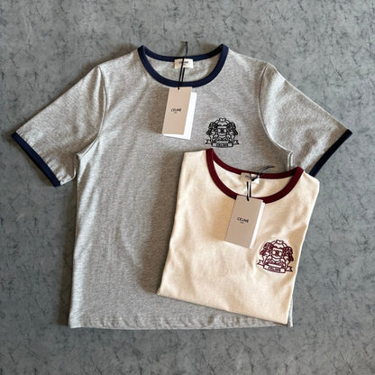 Celine SS26 Embroidered Short-Sleeve Tee Cotton 350501