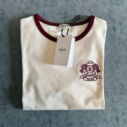 Celine SS26 Embroidered Short-Sleeve Tee Cotton 350501