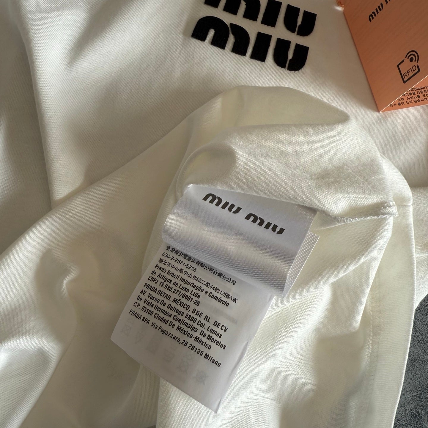 Miu SS26 Embroidered Color Block Tee Cotton 350504