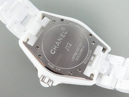 J12 Automatic White Ceramic Diamond Numerals Pink Mop Dial