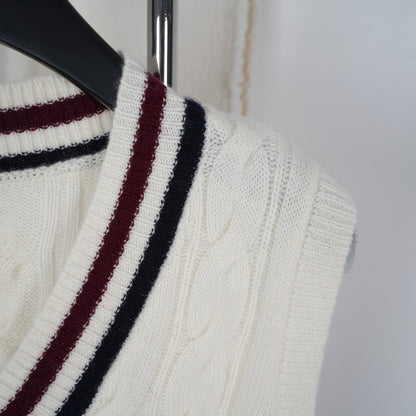 Celine Arc de Triomphe Vest White Cashmere