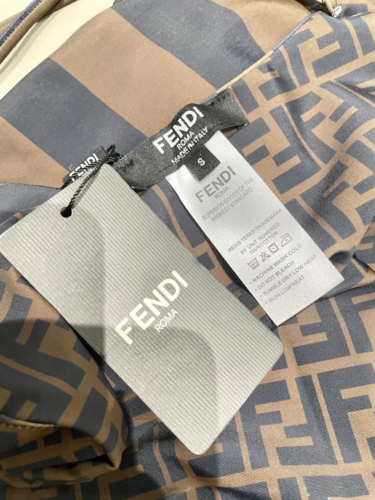 Fendi Swimsuit Black Brown Technical Fabric 180514