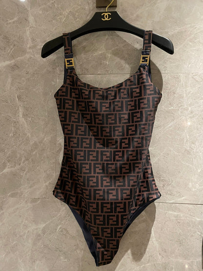 Fendi Swimsuit Navy Blue Cotton 180519