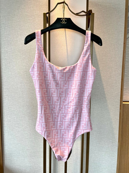 Fendi Reversible One-Piece Swimsuit Pink Cotton 180522