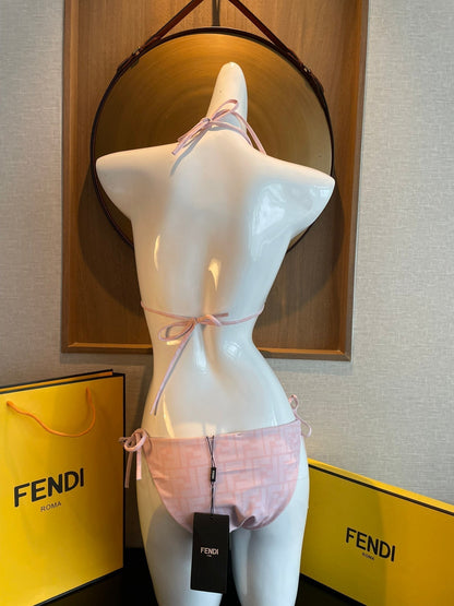 Fendi Swimsuits Pink Beige Cotton 180523