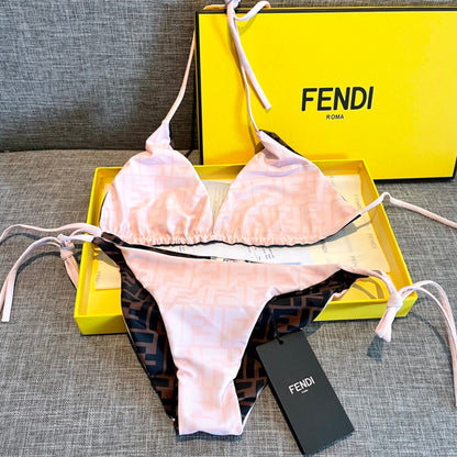 Fendi Swimsuits Pink Beige Cotton 180523