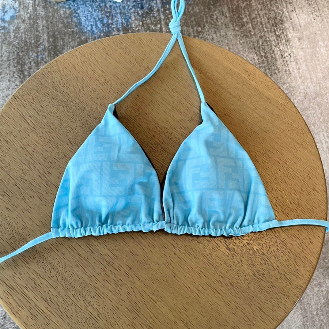 Fendi Swimsuits Blue Beige Cotton 180524