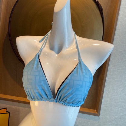 Fendi Swimsuits Blue Beige Cotton 180524