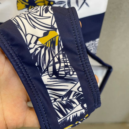 CD Swimsuits White Navy Blue Cotton 180527