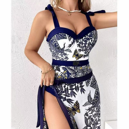 CD Swimsuits White Navy Blue Cotton 180527