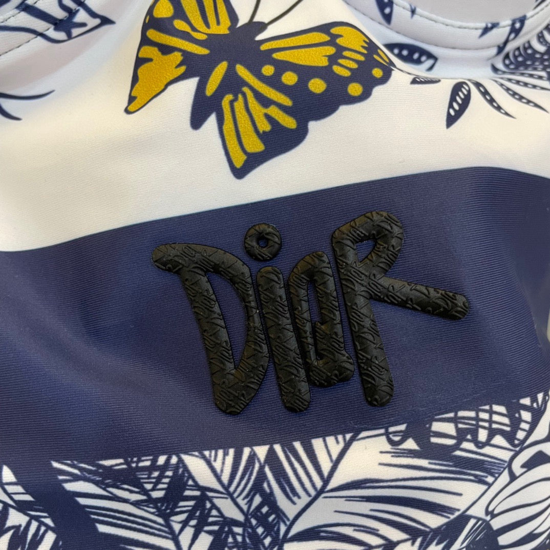 CD Swimsuits White Navy Blue Cotton 180527
