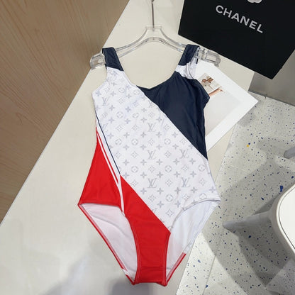 LV Swimsuits Black Red White Cotton 180530