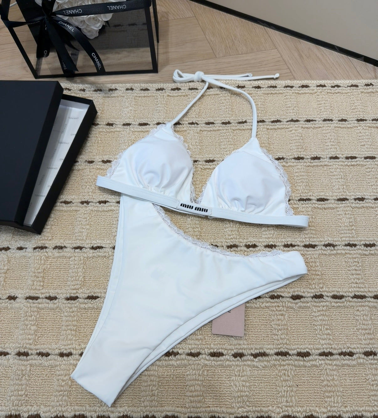 Miu Swimsuits White Cotton 180545