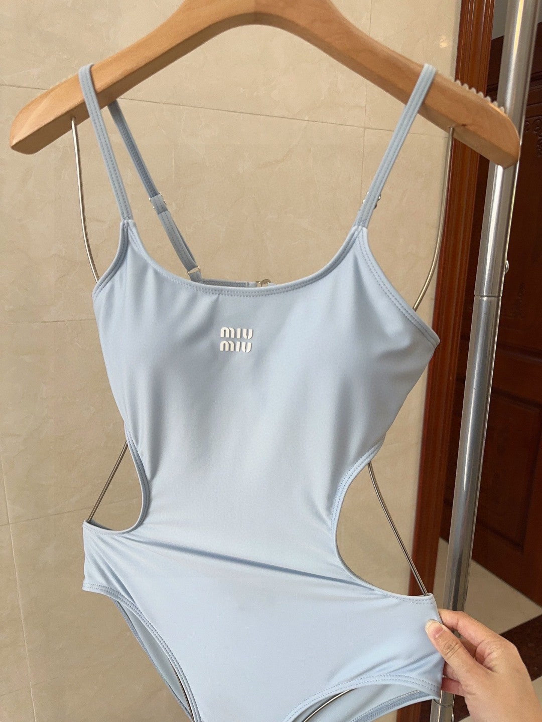 Miu Swimsuits Light Blue Cotton 180533