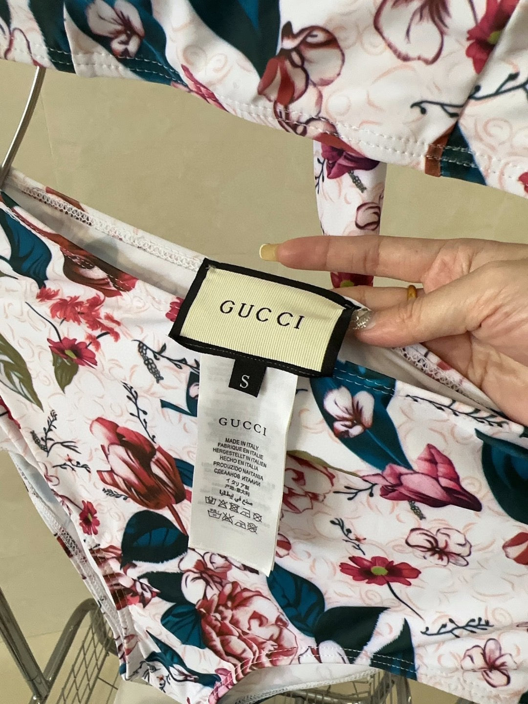 Gucci 26s Swimsuit White Colorful Cotton 185811