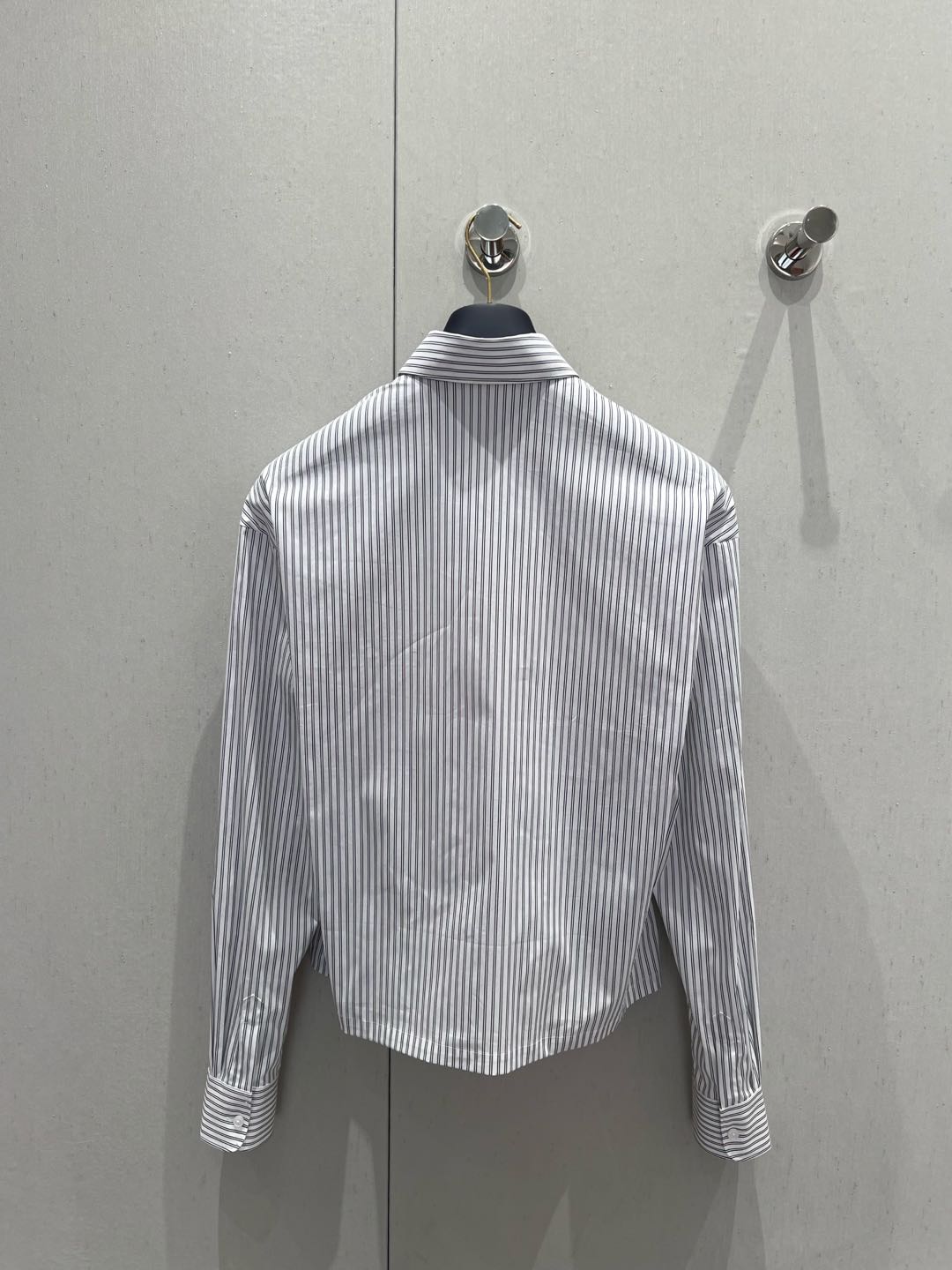 LV 25 Striped Short Long-Sleeved Shirt Black White 209245