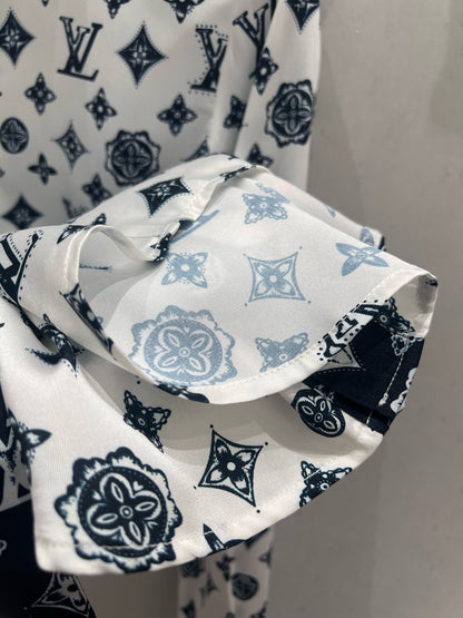 LV 25 Logo Shirt Black White 210661