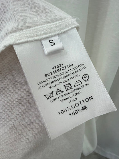 CC 26s Round Neck Pure Long Sleeve T-Shirt White Cotton