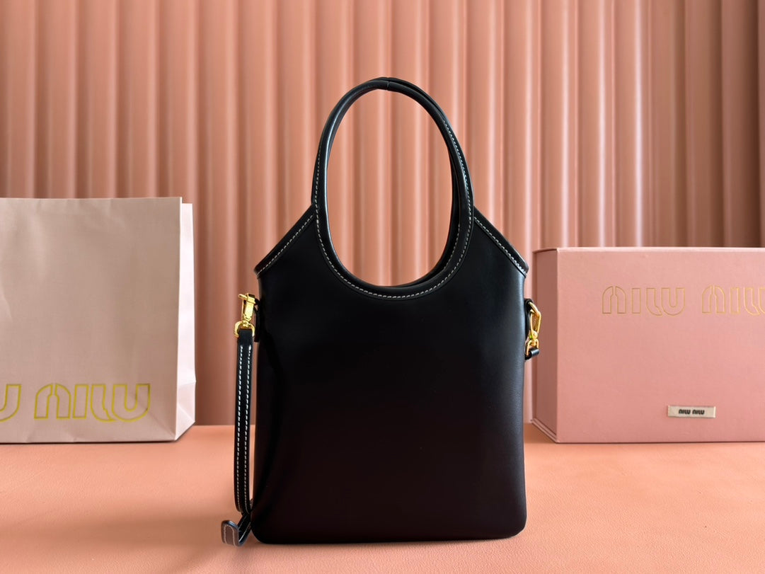 IVY Tote Bag 20 Black Leather 239728