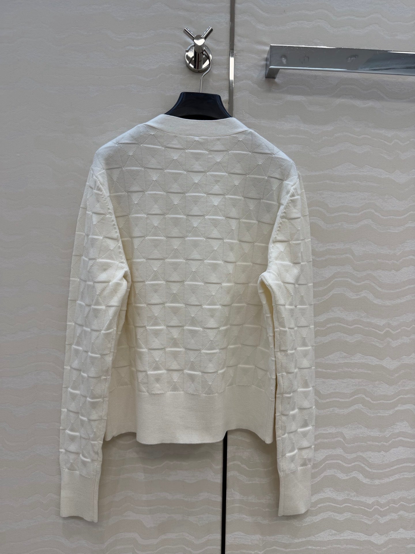 HM "Medor" Long-Sleeve Cardigan White Wool