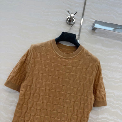 HM "Medor" Short-Sleeve Cardigan Brown Wool