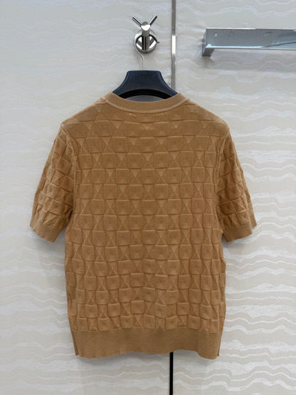 HM "Medor" Short-Sleeve Cardigan Brown Wool