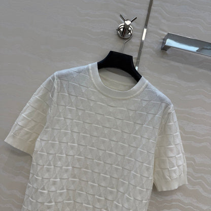 HM "Medor" Short-Sleeve Cardigan White Wool