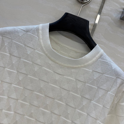 HM "Medor" Short-Sleeve Cardigan White Wool