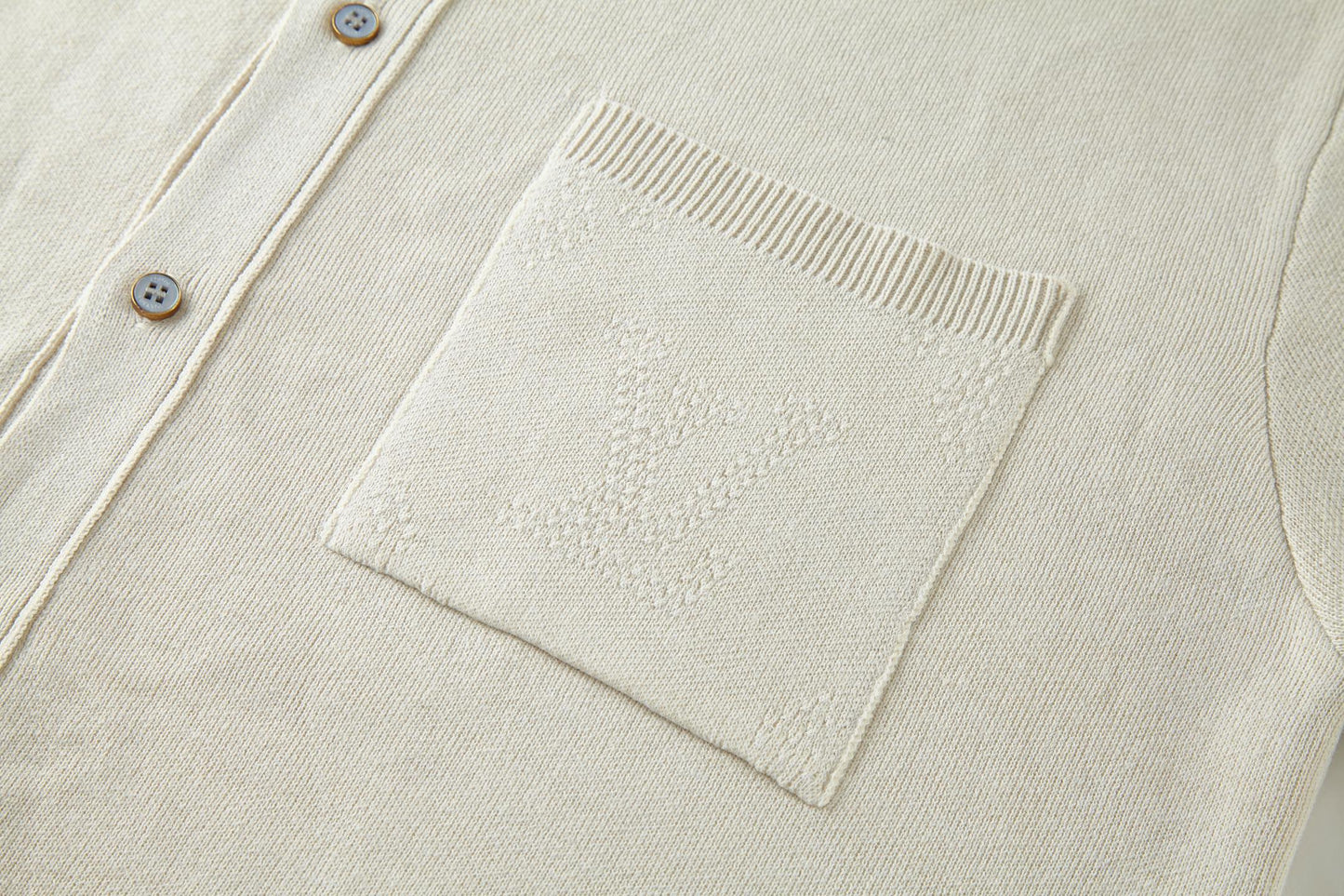LV Embossed Safari Monogram T Shirt Beige Cotton Knit