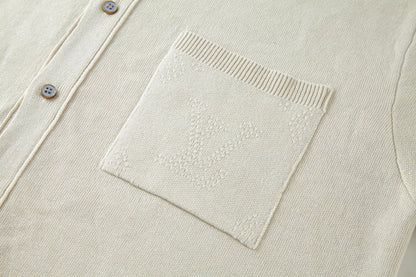 LV Embossed Safari Monogram T Shirt Beige Cotton Knit