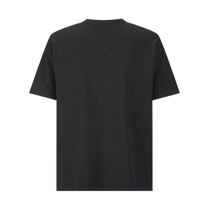 LV Minimalist Design T- shirt Black Coton Spandex