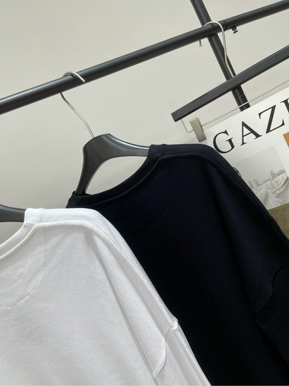 Loewe 2025 Long-Sleeve T-Shirt White and Black Cotton 296663