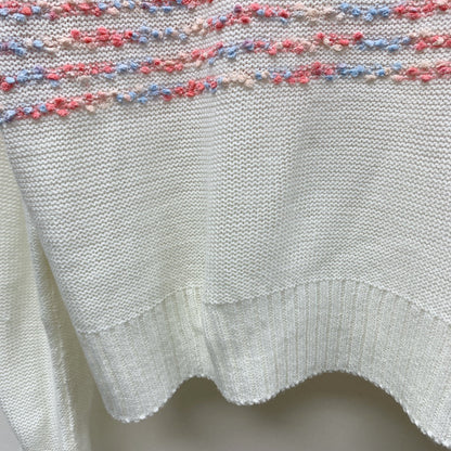 Celine 25 Striped Sweater White Wool Polyester 281500