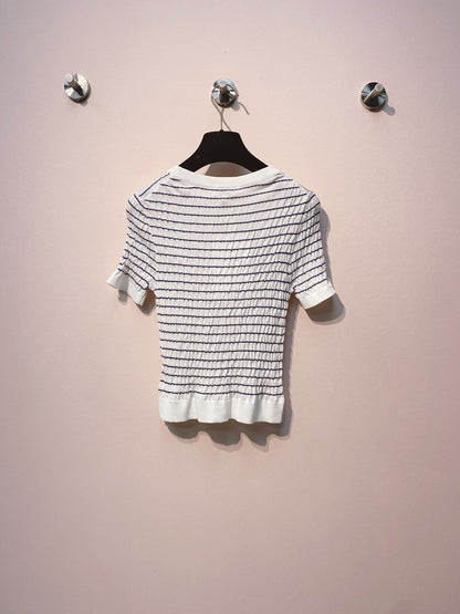 CC 25 Striped Crew Neck T-Shirt Tencel 289188