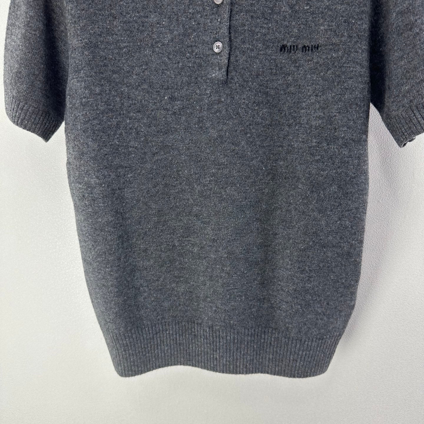 Miumiu 2026 Short-sleeved T-shirt Grey Cashmere 349064